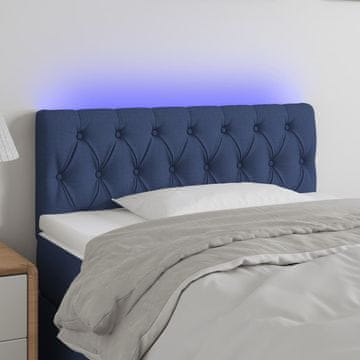 Vidaxl vidaXL Vzglavje postelje z LED modro 100x7x78/88 cm blago