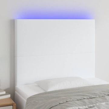 Vidaxl vidaXL Vzglavje postelje belo 80x5x118/128 cm umetno usnje