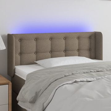 Vidaxl vidaXL LED vzglavje postelje, sivo-rjavo, 83x16x78/88 cm, blago