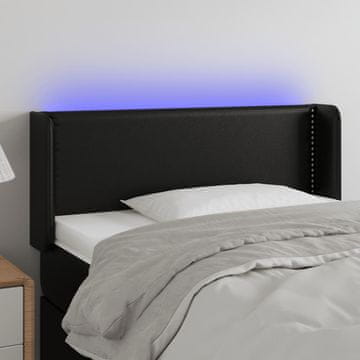 Vidaxl vidaXL LED vzglavje postelje črno 93x16x78/88 cm umetno usnje