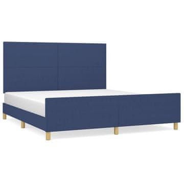 Vidaxl Posteljni okvir brez vzmetnice moder 160x200 cm blago