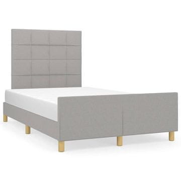 Vidaxl Posteljni okvir brez vzmetnice svetlo siv 120x200 cm blago