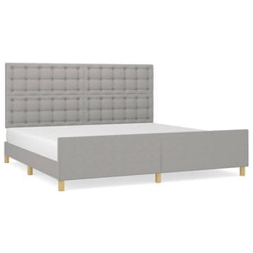 Vidaxl Posteljni okvir brez vzmetnice svetlo siv 200x200 cm blago