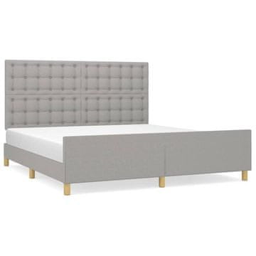 Vidaxl Posteljni okvir brez vzmetnice svetlo siv 160x200 cm blago