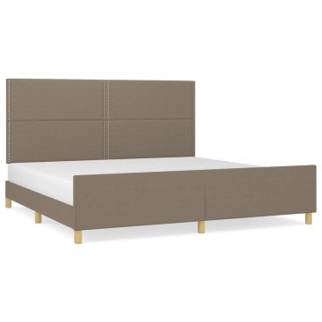 Vidaxl Posteljni okvir brez vzmetnice taupe 200x200 cm blago