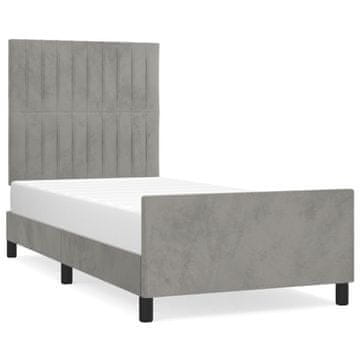 Vidaxl Posteljni okvir brez vzmetnice svetlo siv 80x200 cm žamet