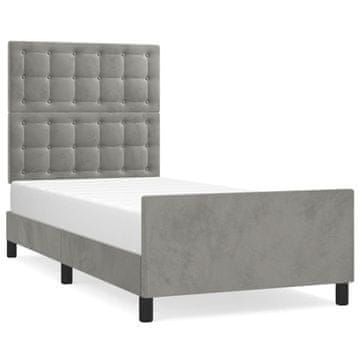 Vidaxl Posteljni okvir brez vzmetnice svetlo siv 80x200 cm žamet