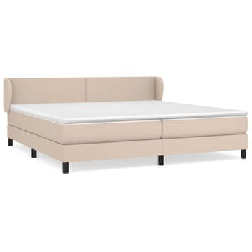 Vidaxl Box spring postelja z vzmetnico kapučino 200x200 cm um. usnje