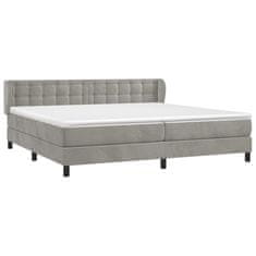 Vidaxl Box spring postelja z vzmetnico svetlo siva 200x200 cm žamet