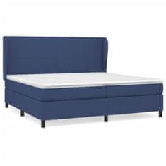 Vidaxl Box spring postelja z vzmetnico modra 200x200 cm blago