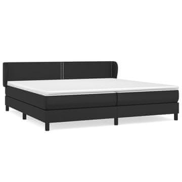 Vidaxl Box spring postelja z vzmetnico črna 200x200 cm umetno usnje