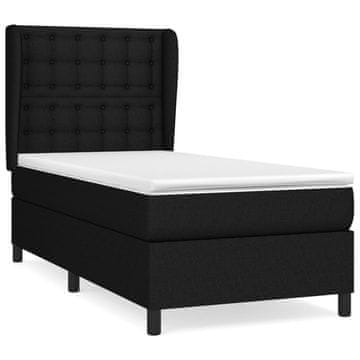 Vidaxl Box spring postelja z vzmetnico črn 90x190 cm blago