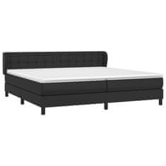 Vidaxl Box spring postelja z vzmetnico črna 200x200 cm umetno usnje