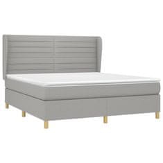 Vidaxl Box spring postelja z vzmetnico svetlo siva 160x200 cm žamet