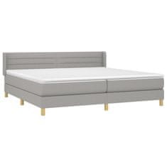 Vidaxl Box spring postelja z vzmetnico svetlo siva 200x200 cm blago