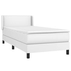 Vidaxl Box spring postelja z vzmetnico bela 80x200 cm umetno usnje