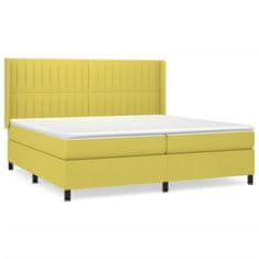Vidaxl Box spring postelja z vzmetnico zelen 200x200 cm blago