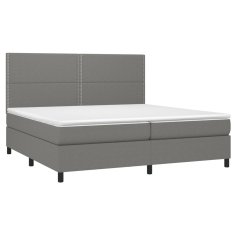 Vidaxl Box spring postelja z vzmetnico temno siva 200x200 cm blago