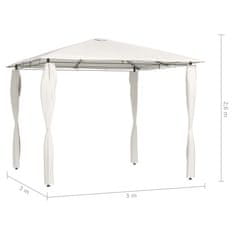 Vidaxl Paviljon s stranico 3x3x2,6 m krem 160 g/m2