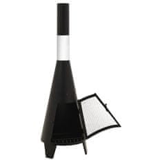 Vidaxl Vrtna peč z grebljico 38x38x122 cm jeklo