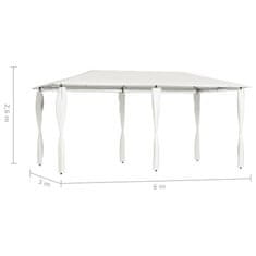Vidaxl Paviljon s stranico 3x6x2,6 m krem 160 g/m2