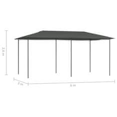 Vidaxl Paviljon 3x6x2,6 m antraciten 160 g/m2