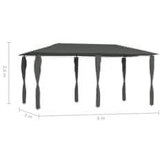 Vidaxl Paviljon s stranico 3x6x2,6 m antraciten 160 g/m2