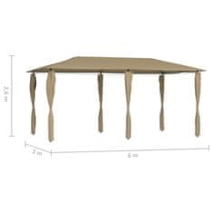 Vidaxl Paviljon s stranico 3x6x2,6 m taupe 160 g/m2