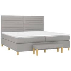 Vidaxl Box spring postelja z vzmetnico svetlo siva 200x200 cm blago
