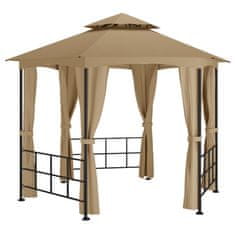 Vidaxl Paviljon s stranicami 3,1x2,7 m taupe