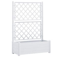 Vidaxl Vrtno cvetlično korito z oporno mrežo 100x43x142 cm PP belo