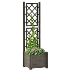 Vidaxl Vrtno cvetlično korito z oporno mrežo 43x43x142 cm PP antracit