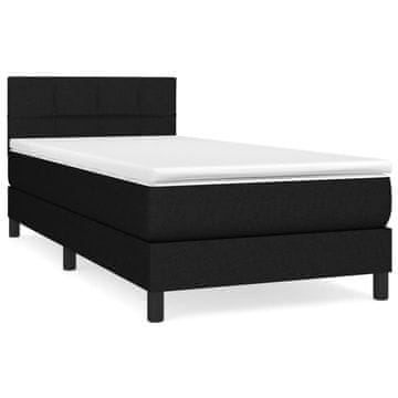 Vidaxl Box spring postelja z vzmetnico črna 90x200 cm blago