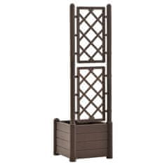 Vidaxl Vrtno cvetlično korito z oporno mrežo 43x43x142 cm PP mocha
