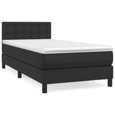 Vidaxl Box spring postelja z vzmetnico črna 80x200 cm umetno usnje