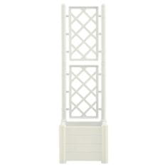 Vidaxl Vrtno cvetlično korito z oporno mrežo 43x43x142 cm PP belo