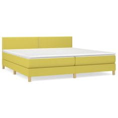 Vidaxl Box spring postelja z vzmetnico zelen 200x200 cm blago