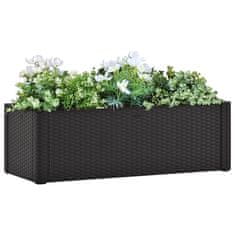 Greatstore Visoka greda z zalivalnim sistemom antracitna 100x43x33 cm