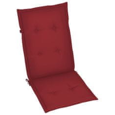 Vidaxl Blazine za vrtne stole 4 kosi vinsko rdeče 120x50x3 cm blago