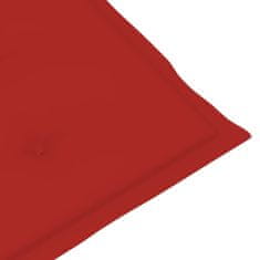 Vidaxl Blazine za vrtne stole 6 kosov rdeče 120x50x3 cm blago