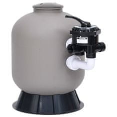 shumee Peščeni filter za bazen s stranskim nosilcem 6-smerni ventil siv