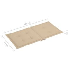 Vidaxl Blazine za vrtne stole 6 kosov bež 100x50x4 cm