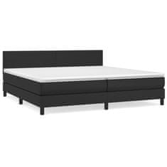 Vidaxl Box spring postelja z vzmetnico črna 200x200 cm umetno usnje