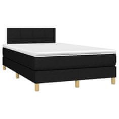 Vidaxl Box spring postelja z vzmetnico črn 120x200 cm blago