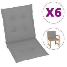 Vidaxl Blazine za vrtne stole 6 kosi siva oxford tkanina