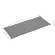 Vidaxl Blazine za vrtne stole 6 kosov sive 120x50x3 cm blago