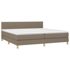 Vidaxl Box spring postelja z vzmetnico taupe 200x200 cm blago