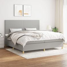 Vidaxl Box spring postelja z vzmetnico svetlo siva 200x200 cm blago
