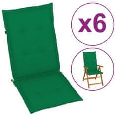 Vidaxl Blazine za vrtne stole 6 kosov zelene 120x50x3 cm blago