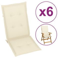 Vidaxl Blazine za vrtne stole 6 kosov krem 120x50x3 cm blago